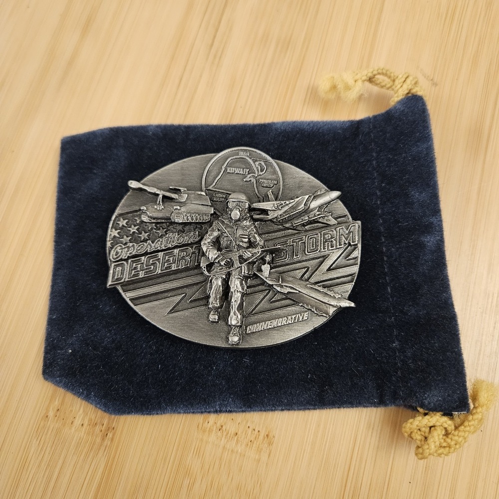 Vintage 1991 Siskiyou Operation Desert Storm Commemorative Belt Buckle Military